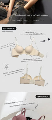 FINETOO Women Underwear Small Chest Sexy Push Up Lingerie Seamless Bra for Women Comfortable Everyday Bra Thick Bralette 32-38AB