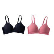 2Pcs/Set Seamless Bras For Women Glossy Underwear 3/4 Cup Push Up Bra Non-wire Bralette Japanese Female Sexy Lingerie S-XXL