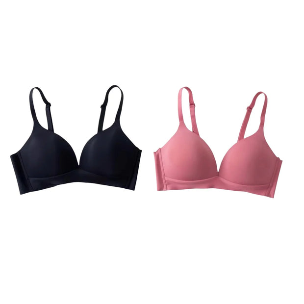 2Pcs/Set Seamless Bras For Women Glossy Underwear 3/4 Cup Push Up Bra Non-wire Bralette Japanese Female Sexy Lingerie S-XXL