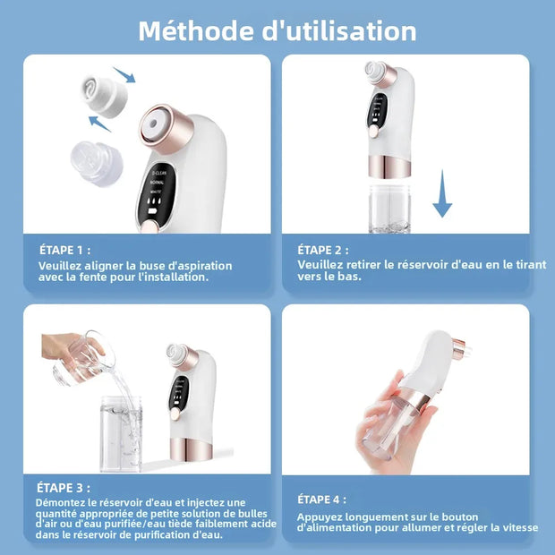 Electric Small Bubble Blackhead Remover USB Water Cycle Pore Acne Pimple Removal Vacuum Suction Facial Nose Cleaner Tool