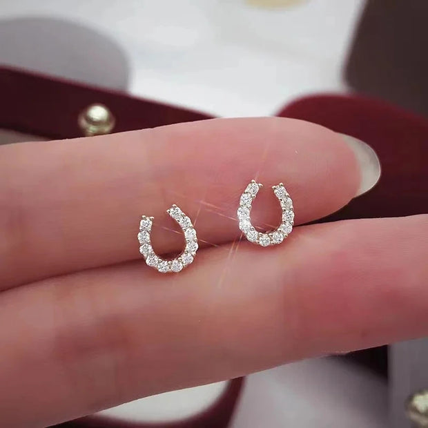 Fashion Romantic Crystal Butterfly Heart Stud Earring for Women Sweet Hypoallergenic Wedding Party  Jewelry Gifts