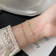 925 Sterling Silver Shiny Zircon Flower Bracelets For Women Charm Temperament Chain Bracelet Party Wedding Jewelry Holiday Gifts