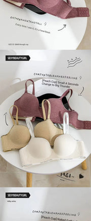 FINETOO Women Underwear Small Chest Sexy Push Up Lingerie Seamless Bra for Women Comfortable Everyday Bra Thick Bralette 32-38AB