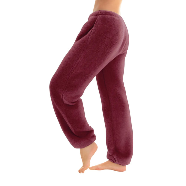 Women Comfortable Plush Sleep Bottoms Trendy Casual Solid Color Pajama Pants Female Leisure Family Daily Soft Cozy Trousers