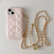 Crossbody Phone Case for IPhone 16 Pro Max 15 14 Plus 13 12 11 Card Holder Wallet Adjust Lanyard Shoulder Strap Leather Cover