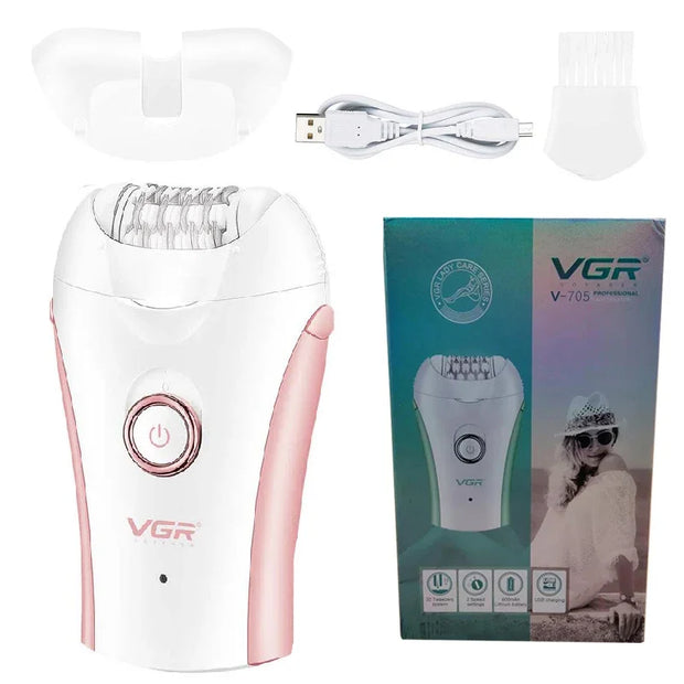 Original VGR Rechargeable Women Epilator Electric Female Epilator For Face Hair Removal Machine Facial Legs Depilatory Body
