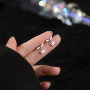 Fashion Romantic Crystal Butterfly Heart Stud Earring for Women Sweet Hypoallergenic Wedding Party  Jewelry Gifts