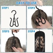 6/12 Pcs Hair Extension Holder Wig Storage PVC Window Dustproof Wig Storage Bags with Hanger Hair Extension Storage Black