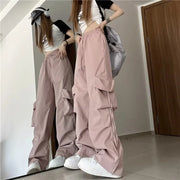 Retro Cargo Pants Women Fashion Streetwear High Waist Thin Casual Sweatpants Harajuku Sports Pants Woman Clothes Trousers Mujer