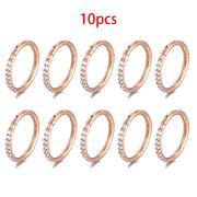 1PC G23 F136 Titanium Women's Round Earrings Nose Ring Hinge Clicker Open Diaphragm Nose Ring Fashion Lady Piercing Jewelry 16G