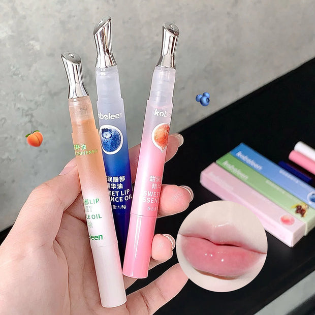 Peach Lip Oil Hydrating Mirror Lip Gloss Moisturizing Non-sticky Lip Tint Lips Plumper Autumn and Winter Lips Care Serum Primer