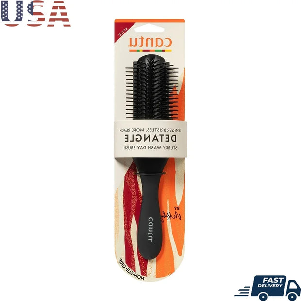Detangle Hair Brush Thick Curly Hair Non Slip Grip Long Silicone Bristles Rubber Base Knot Removal and Curl Definition