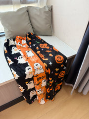 Halloween Hello Kitty Loungewear Pants Cartoon Flannel Pajama Autumn Winter Casual Loose Trousers Ghost Pumpkin Halloween Gift