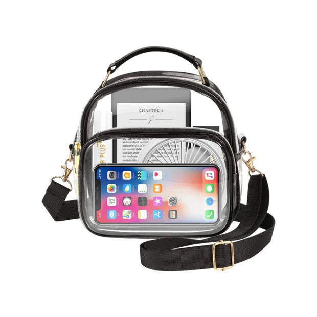 Transparent PVC Ladies Small Handbags Stadium Approved Women Clear Bag Fashion Waterproof Casual Simple Crossbody Shoulder Bags