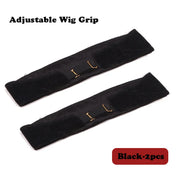 Nunify Wig Band Adjsutable Wtih Hooks Black Velvet Non Slip Wig Grip Headband For Wigs Hold Comfortable Edge Laying Scarf 2pcs