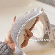 6cm Thickened Push-Up Bra for Small Chest Wireless No Steel Ring Anti-Slip Pads Seamless Invisible Adjustable Straps
