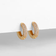 New Gold Plated Huggie Earrings with CZ Zircon Thin Ear Hoops Cartilage Earring for Women Round Minimal Earring Piercing Jewelry