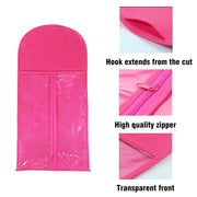 5 Groups Wig Storage Bags with Transparent Dust-Proof Covers and Durable Hangers(5Dust Covers + 5 Hangers)