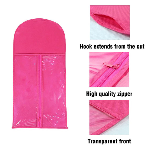 5 Groups Wig Storage Bags with Transparent Dust-Proof Covers and Durable Hangers(5Dust Covers + 5 Hangers)