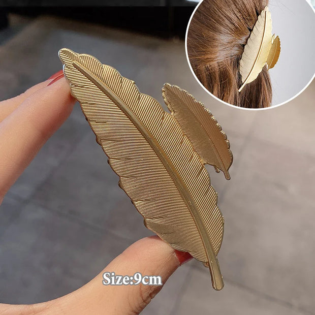 Fashion Elegant Gold Color S-shaped Metal Hairpins Hair Claw For Women Girls Korean Hair Clips Ponytail Clip Hair Accessories