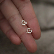 Fashion Romantic Crystal Butterfly Heart Stud Earring for Women Sweet Hypoallergenic Wedding Party  Jewelry Gifts