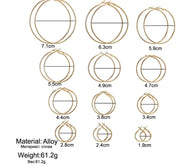 12Pairs/6Pairs Simple Punk Hoop Earrings Set Big Circle Earrings Jewelry for Women Girls Ear Hoops Earring Round Oversized