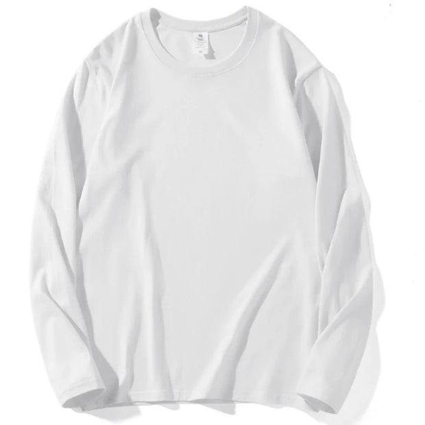 2024 Autumn Women Leisure Cotton Daily Long Sleeve Tops Lady Versatile Round Neck Baggy Clothes Female Concise Solid T-shirts