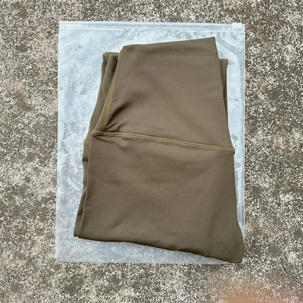 Solid Color High Waist Yoga Legging soft Women Sport Pant Tight Butter Athletic Gym Comprehensive Training Jog Back Waist Pocket