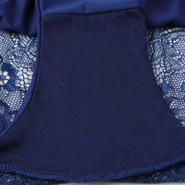 Women's Sexy Lace Panties Seamless Cotton Breathable Briefs Girls Transparent Underpants Plus Size Brand Underwear 1 Piece