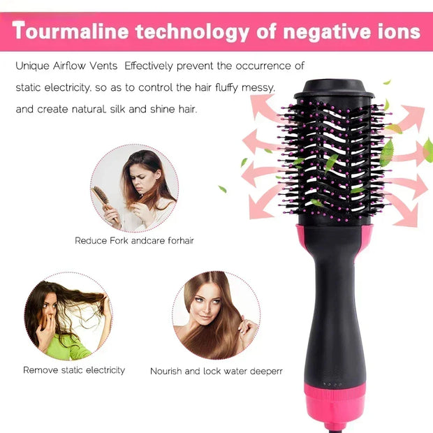 4 in1 hair straightener curling iron styling comb hot air comb volumizing hot air comb anionic straightening brush hair dryer