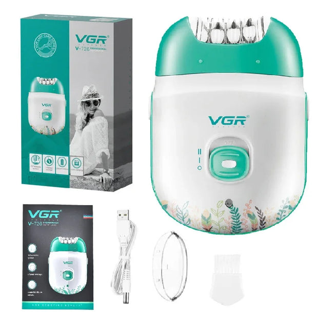 Original VGR Rechargeable Women Epilator Electric Female Epilator For Face Hair Removal Machine Facial Legs Depilatory Body