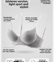 6cm Thickened Push-Up Bra for Small Chest Wireless No Steel Ring Anti-Slip Pads Seamless Invisible Adjustable Straps