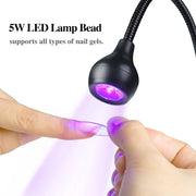 Portable LED UV Curing Light for Drying Nail Polish Gel Clip-On Flexible Desk Mini USB Nail Lamp Dryer Home User Salon Tools
