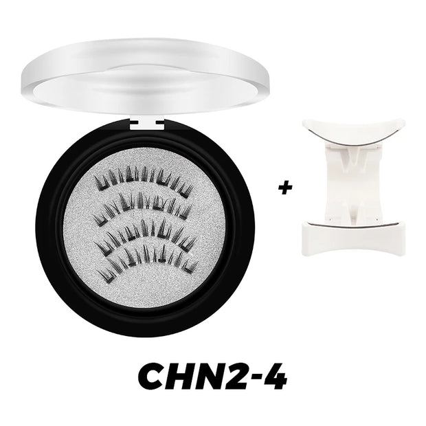 DINGSEN Magnetic Eyelashes 3D Natural False Eyelashes Reusable 4pcs Magnet Clip Set Lashes Extension makeup Tweezers Lash Set