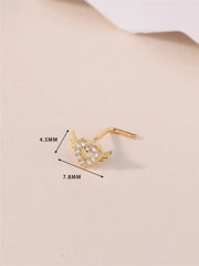 1Pcs Nose Rings Studs L Shaped Nose Rings for Women Heart Nose Nostrial Piercing Jewelry Valentine's Day Gifts