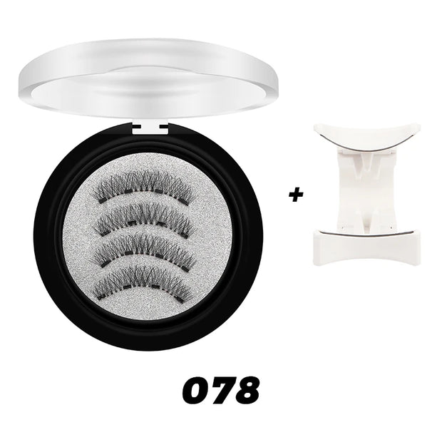 DINGSEN Magnetic Eyelashes 3D Natural False Eyelashes Reusable 4pcs Magnet Clip Set Lashes Extension makeup Tweezers Lash Set