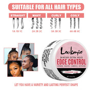 Women and Kid 30g Edge Control Gel Long Lasting Hold Control Wax Natural Finishing Anti-frizz Hair Wax Smoothing Styling Pomade