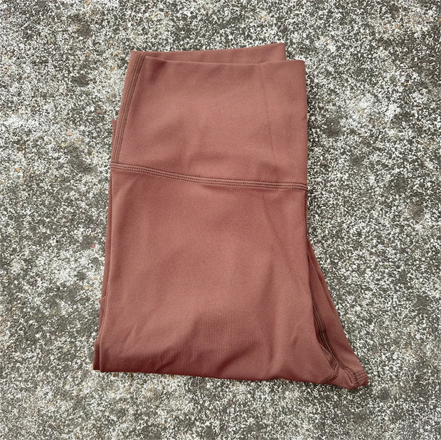 Solid Color High Waist Yoga Legging soft Women Sport Pant Tight Butter Athletic Gym Comprehensive Training Jog Back Waist Pocket