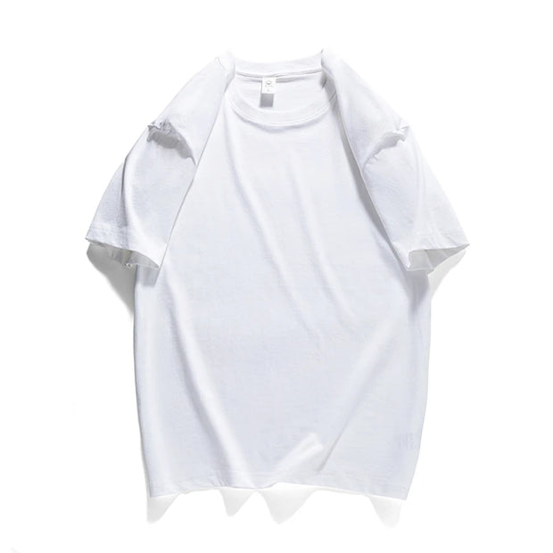 COUTUDI 100% Cotton 3 pieces Women Short Sleeve T-shirt Summer Oversize Solid Color Basic Top Casual Female Regular Fit Soft Tee