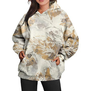 Autumn Camouflage Hoodies Maple Leaf 3D Print Women Casual Streetwear Long Sleeve Hooded Sweatshirts Pullovers Female Clothing