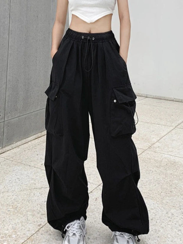 Retro Cargo Pants Women Fashion Streetwear High Waist Thin Casual Sweatpants Harajuku Sports Pants Woman Clothes Trousers Mujer