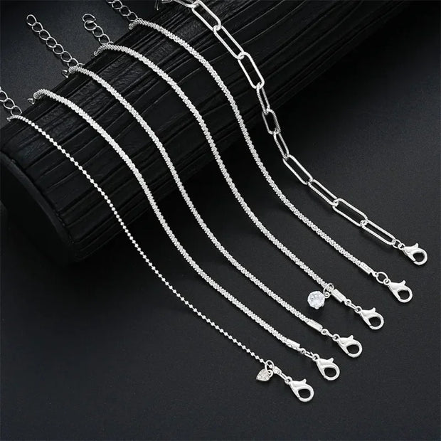 6Pcs 925 Sterling Silver Rhinestone Bracelets for Women Girls Luxury Korean Sparkling Starry Sky Charm Bracelets Party Jewelry