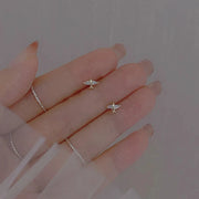 Fashion Romantic Crystal Butterfly Heart Stud Earring for Women Sweet Hypoallergenic Wedding Party  Jewelry Gifts