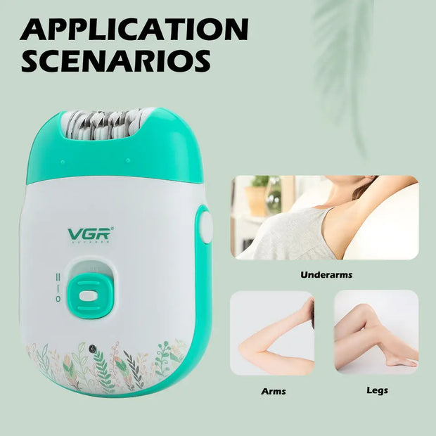 Original VGR Rechargeable Women Epilator Electric Female Epilator For Face Hair Removal Machine Facial Legs Depilatory Body