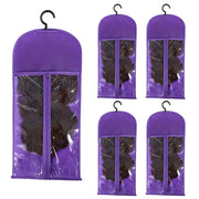 5 Groups Wig Storage Bags with Transparent Dust-Proof Covers and Durable Hangers(5Dust Covers + 5 Hangers)