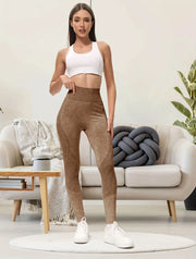 2 Pack Women's High Waisted Sexy Butt Lifting Seamless Solid Color Yoga Leggings Elastic And Breathable Fitness Sports Pants