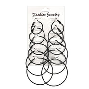12Pairs/6Pairs Simple Punk Hoop Earrings Set Big Circle Earrings Jewelry for Women Girls Ear Hoops Earring Round Oversized