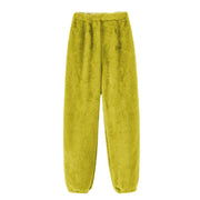 Women Comfortable Plush Sleep Bottoms Trendy Casual Solid Color Pajama Pants Female Leisure Family Daily Soft Cozy Trousers