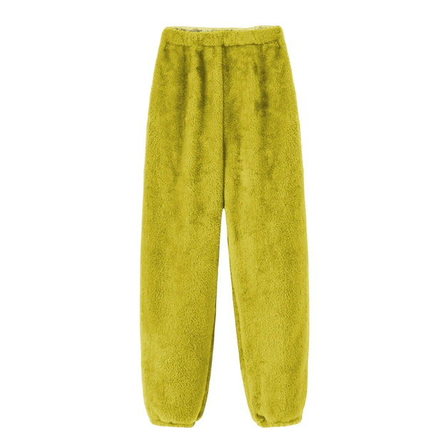 Women Comfortable Plush Sleep Bottoms Trendy Casual Solid Color Pajama Pants Female Leisure Family Daily Soft Cozy Trousers