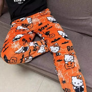 Y2K Christmas Hello Kitty Pajama Pants Anime Flannel Fashion Pants Cute Cartoon Couple Casual Loungewear Women Leisure Trousers